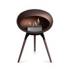 DOME GROUND LOW Mocca (Barva trojnožky Mocca Bowl, Kartuš Rose Gold, Nožičky Smoked Oak Legs)