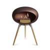 DOME GROUND LOW Mocca (Barva trojnožky Mocca Bowl, Kartuš Rose Gold, Nožičky Smoked Oak Legs)