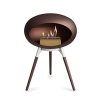 DOME GROUND LOW Mocca (Barva trojnožky Mocca Bowl, Kartuš Rose Gold, Nožičky Smoked Oak Legs)