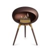 DOME GROUND LOW Mocca (Barva trojnožky Mocca Bowl, Kartuš Rose Gold, Nožičky Smoked Oak Legs)