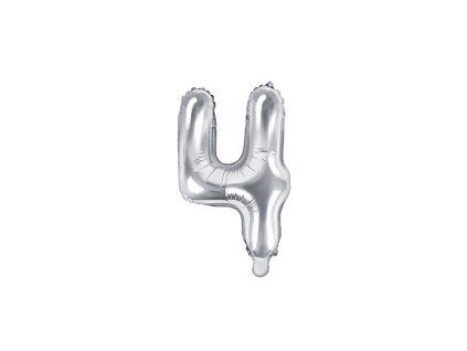 12 foliova cislice 4 stribrna 35cm