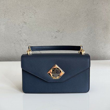 Kožená kabelka CROMIA Mina 2012 mini modrá crossbody
