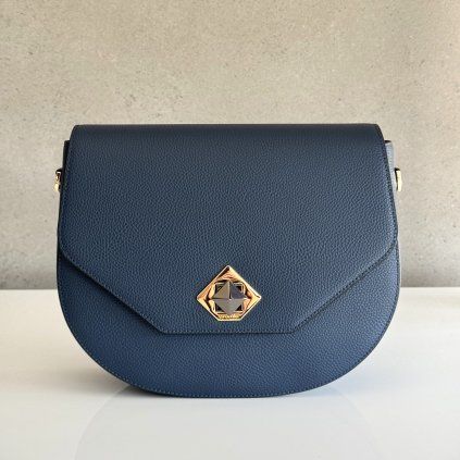 Kožená kabelka CROMIA Mina 2012 modrá crossbody