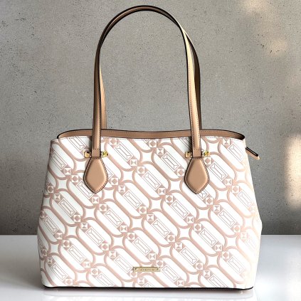 Kožená kabelka CROMIA Glam béžová