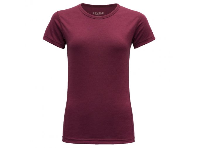 Devold Breeze Woman T-Shirt Beetroot merino triko krátký rukáv dámské