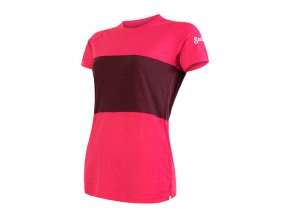 SENSOR MERINO AIR PT DÁMSKÉ TRIKO KR.RUKÁV MAGENTA/VÍNOVÁ