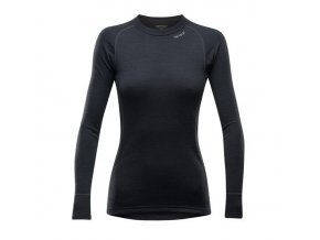 Devold Duo Active Merino Woman Shirt Black merino triko dámské dlouhý rukáv černé velikost XL