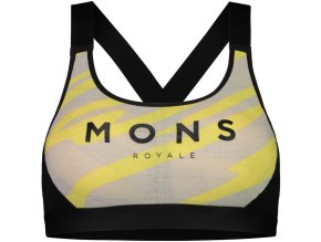 MONS ROYALE dámská merino podprsenka STELLA X-BACK BRA WMNS limelight camo