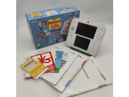 nintendo 2ds tomodachi life bilo cerveny kompletni stav a 2ds