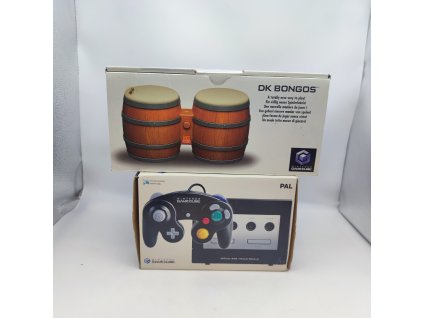 gamecube cerny donkey konga the ultimate bongo bundle limited edition pak kompletni stav a gc