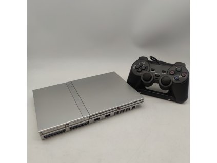 playstation 2 slim stribrna stav b ps2