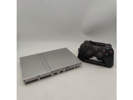 playstation 2 slim stribrna stav b ps2