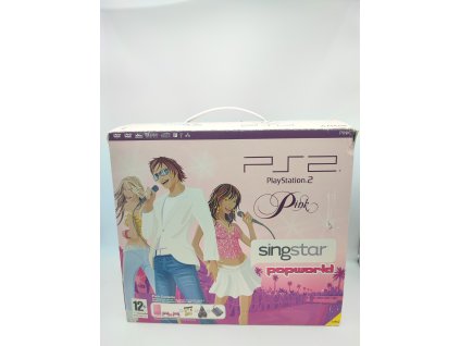 playstation 2 slim pink singstar pop world stav a kompletni ps2