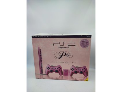 playstation 2 slim pink stav a kompletni ps2