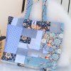 Patchworková kabelka s jezevčíkem - Modrý sen