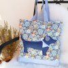 Patchworková kabelka s jezevčíkem - Květinová modř