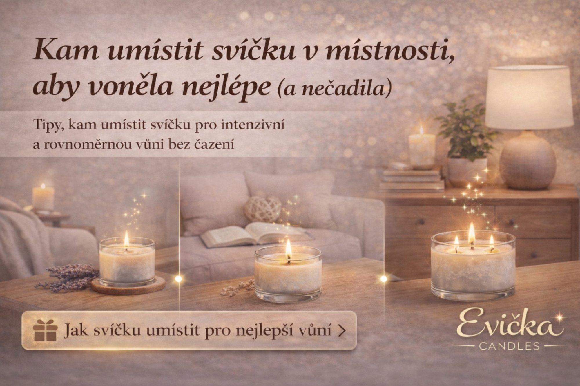 Kam umístit svíčku v místnosti, aby voněla nejlépe (a nečadila)