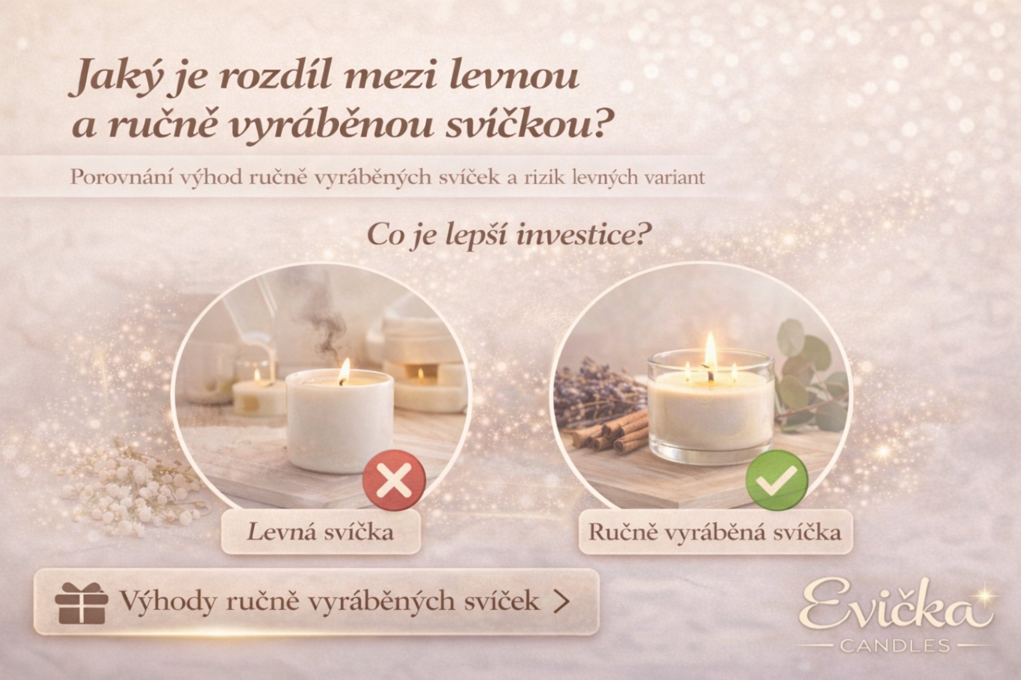 Jaký je rozdíl mezi levnou a ručně vyráběnou svíčkou?