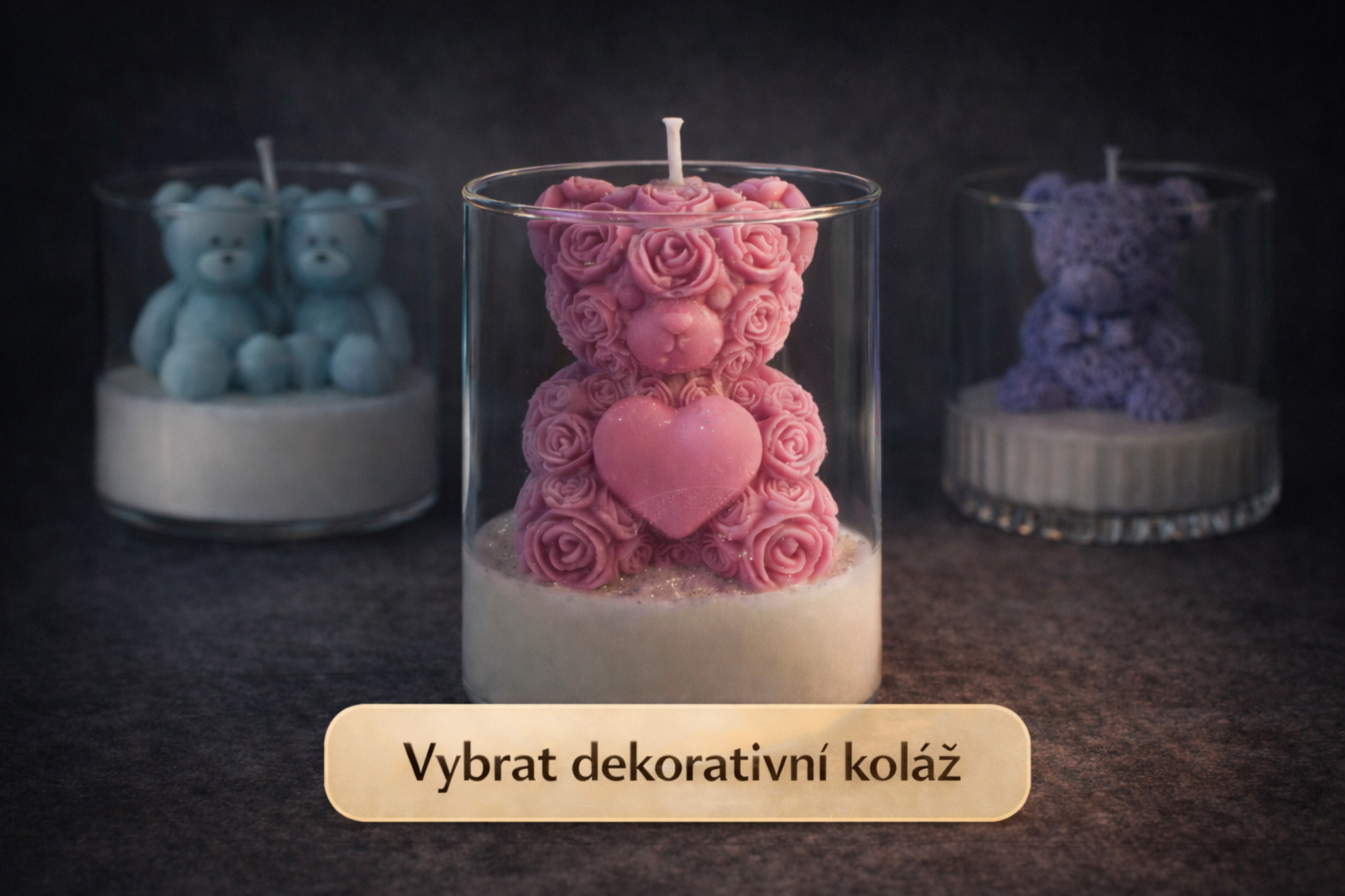 Dekorativní svíčkové koláže s originálním designem – ručně vyráběné dárky a interiérové dekorace z EvickaCandles.