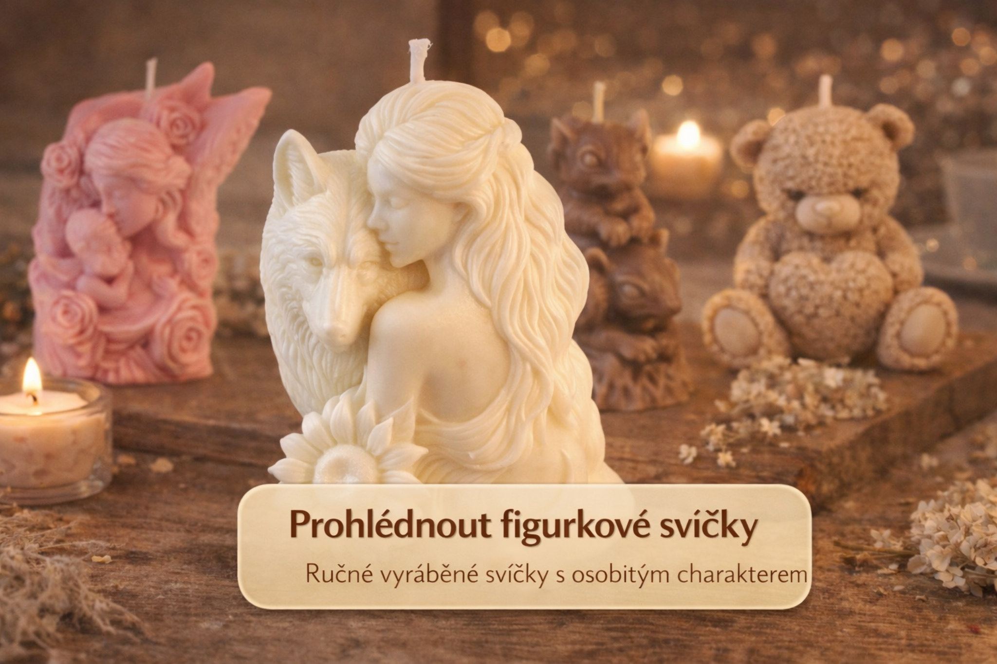 Ručně vyráběné figurkové svíčky z kvalitního vosku – originální dekorace a dárky z české dílny.