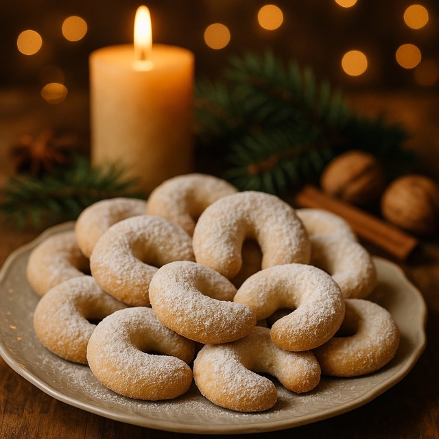 Recept na vanilkové rohlíčky s ořechy