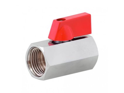 Mini kulový kohout 1/2″ FF – mosaz, vnitřní×vnitřní