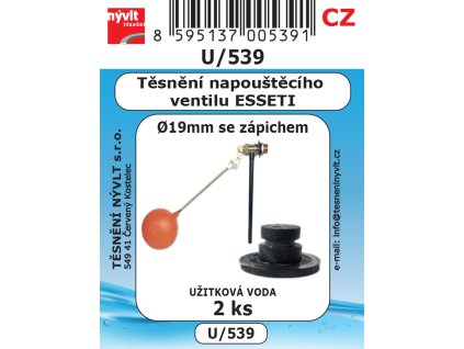 SADA U/539 těsnění WC napouštěcí zařízení se zápichem 2ks