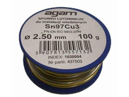 Pájka Sn97Cu3 (měkké pájení) 2,5mm/ 100g