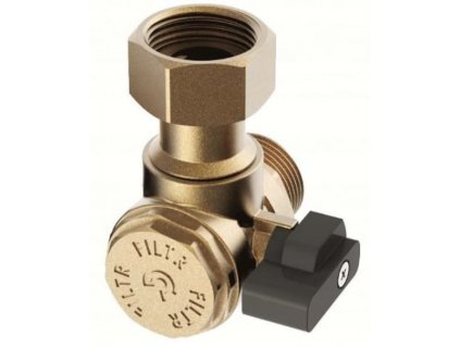 Rohový kulový kohout ke kotlům 1/2" s filtrem a zpětnou klapkou