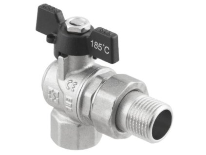 Rohový kulový kohout 1" se šroubením, motýl (DRBS3-U)