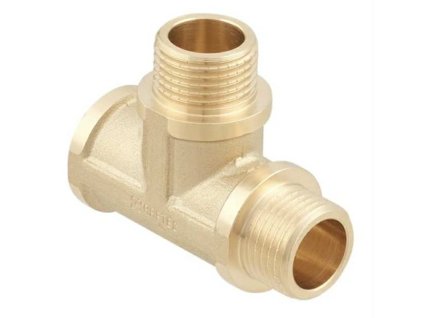 T-kus mosazný silnostěnný 1/2" FMM, GOLD