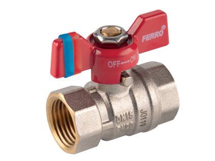 Kulový ventil 1/2" FF motýl, FERRO (KFCM1)