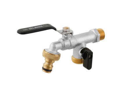 Zahradní kulový kohout 1/2" s dvojitým připojením, (KP0102) RAFTEC