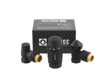 Sada termostatická rohová + termostatická hlavice, černá, DKTU11-B