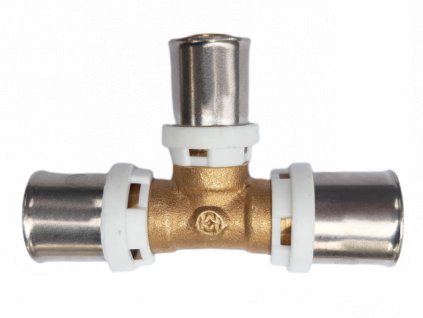 Melscher AL-PEX redukovaný lisovací T-kus 20 × 16 × 16 mm – mosaz