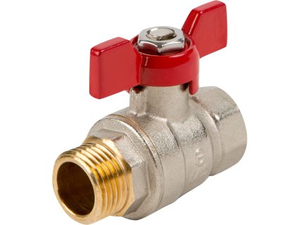 Kulový kohout 3/4″ FM motýl – niklovaná mosaz, PN30