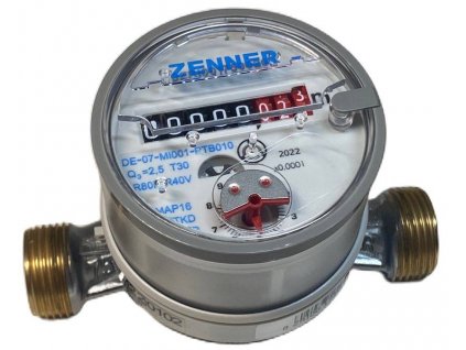 Vodoměr Zenner bytový 1/2" (DN15), teplá voda 90°C, 110 mm