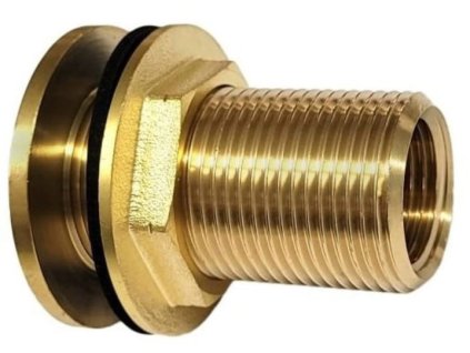 mosazná průchodka 1 x 3/4 palce M-F s těsněním, CW617N