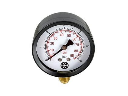 Manometr (M.R-50-6), 0-6 bar, 50 mm, 1/4" Radiál, spodní vývod