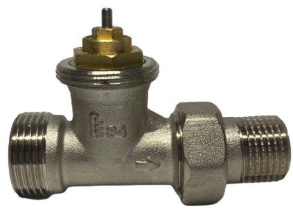 Termostatický ventil radiátorový přímý DN15 - 1/2" x 3/4" s eurokonusem