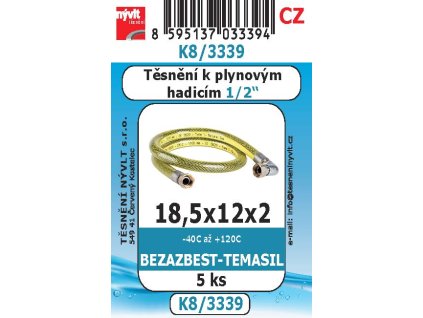 SADA plochého těsnění k připojovacím hadicím plynových sporáků 1/2" bezazbest - K8/3339