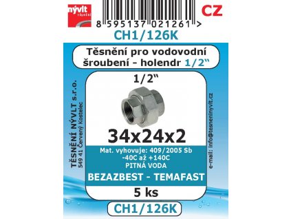 SADA CH1/126K (5 kusů) plochého těsnění holendru 1/2" - bezazbest 23 x 34 x 2 mm