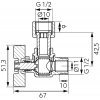 Rohový kulový kohout s převlečnou matkou 1/2" x 1/2"
