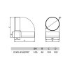 Ventilační koleno D/KO trubkové 90° 100 mm