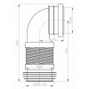 Flexi koleno KK99370 pro závěsné WC 90° 205 - 370 mm, černé