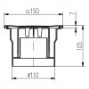 Vpusť podlahová s vodní hladinou, spodní odpad 110 mm, plastová mřížka/černá