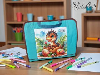 Lednový projekt v kabelkovém kurzu... klučičí verze s Dinosuarem - pro děti na cesty batůžková verze - ale i domů jako...