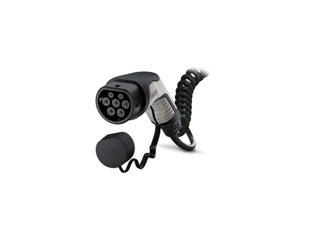 Premium coiled charging cable Type 2 - open end