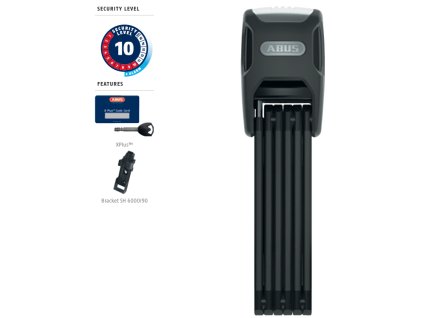 Skládací zámek ABUS 6000K/90 BK SH BORDO