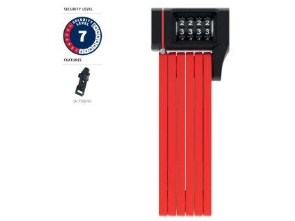 Skládací zámek ABUS 5700 C/80 SH BORDO UGRIP - čtyřmístný číselný  kód
